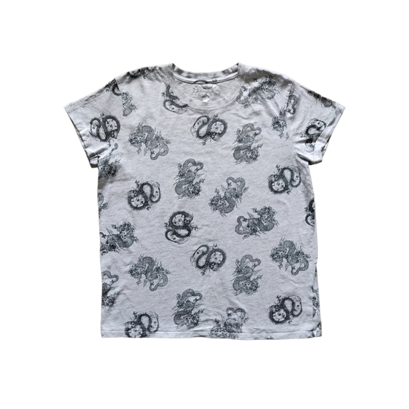 We Care (Weekend Edition) Dragon Print T-shirt Organic Cotton Large - Picture 1 of 8